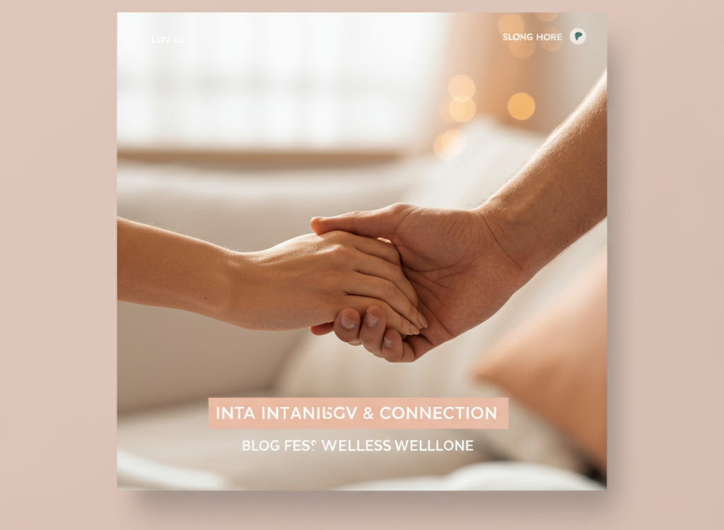 A couple holding hands, symbolizing intimacy and connection, with soft, warm tones.